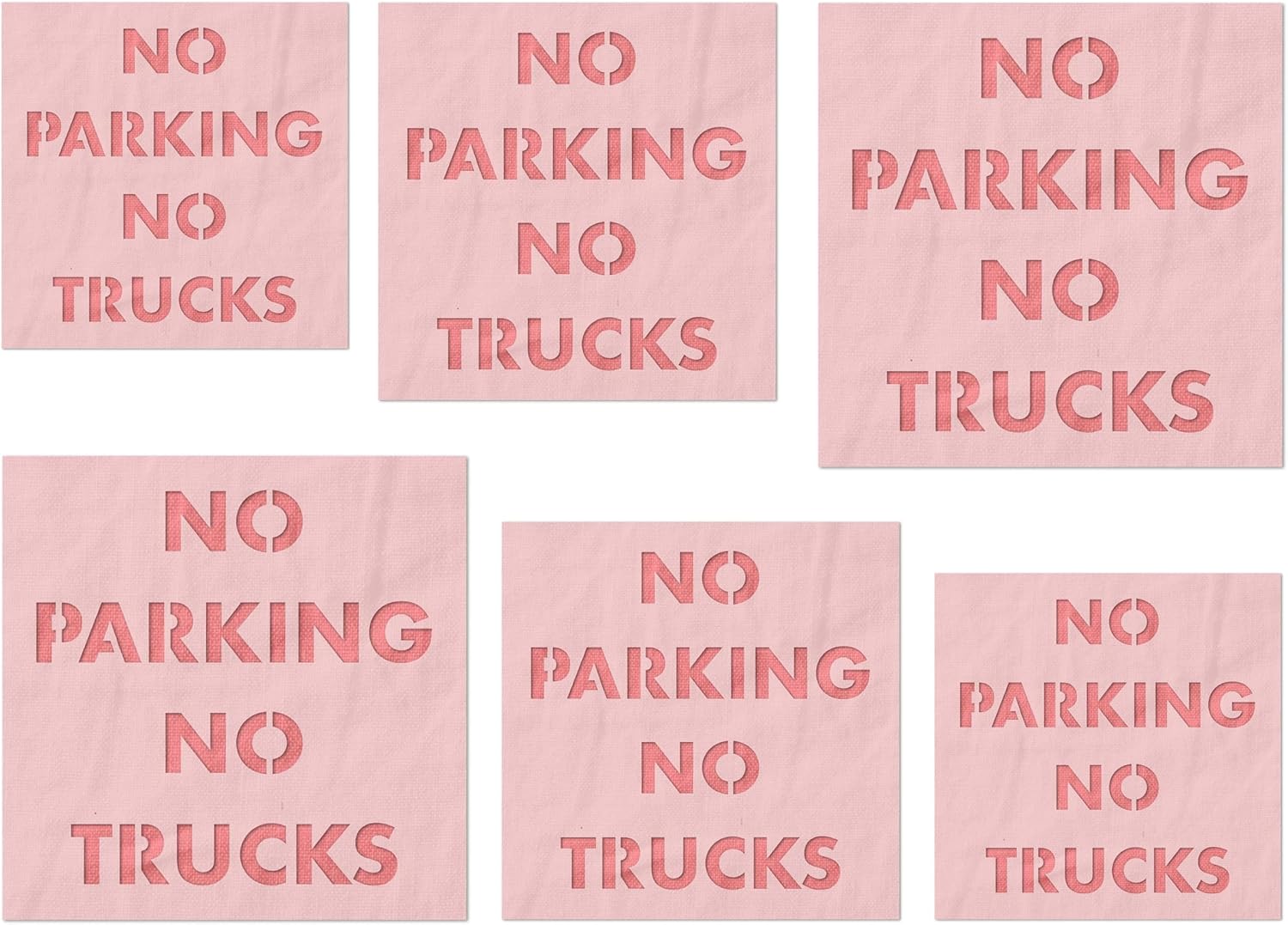 Stencil Stop No Parking No Trucks Stencil - Reusable for DIY Projects, Painting, Drawing, Crafts - 14 Mil Mylar Plastic (18 x 18 inches)