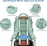 Travel Backpack For Women, Flight Approved Carry-On Backpack, Waterproof Outdoor Gym Casual Daypack, With Large Duffel
