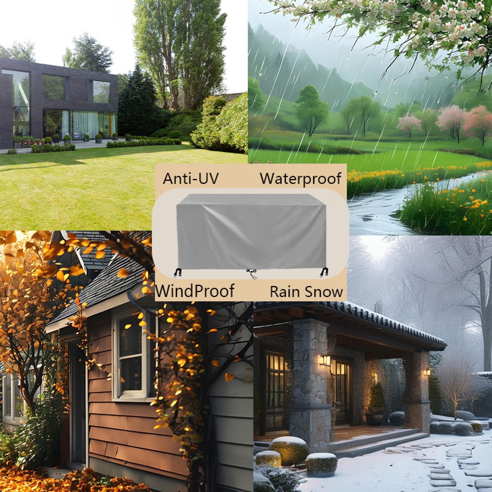 HOLEILUCK Copritavoli per Mobili Da Giardino 300Lx210Wx30Hcm Copertura Sedie Esterno,Telo Copritavolo Da Esterno Impermeabile,420d Oxford,Anti-UV,Antivento,Antineve,Coperture per Mobili Da Giardino
