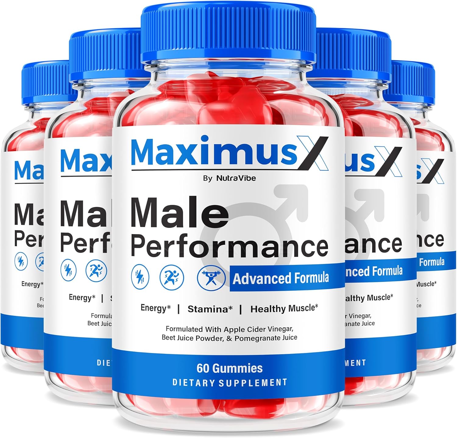 (5 Pack) Maximus X Gummies – Official MaximusX ME Chewable Gummy with Natural Ingredients | Premium Performance, Steady Energy & Stamina Support, Tasty Nutrition Formula, 150 Day Supply (300 Gummies)