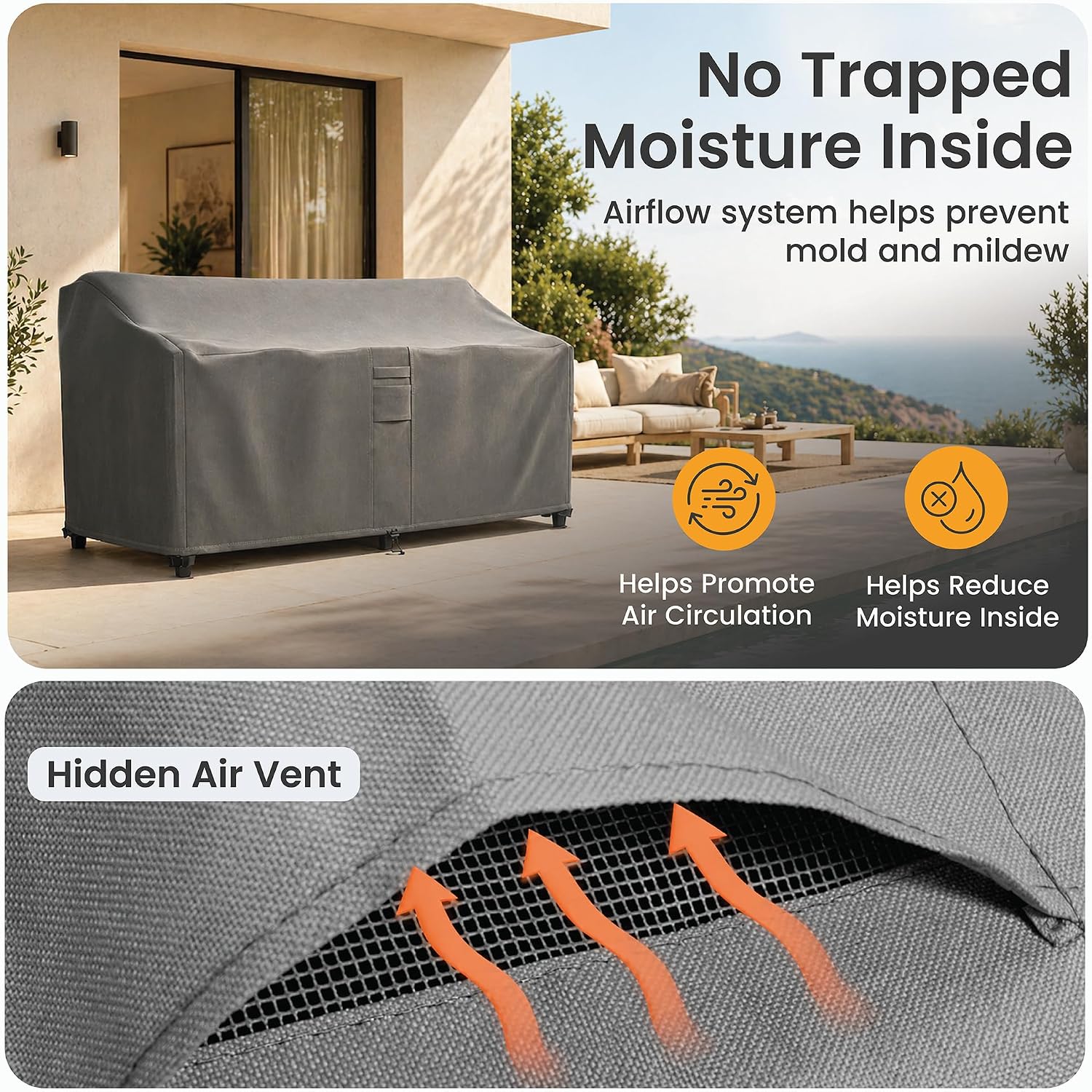 Outdoor Couch Cover Patio Furniture Covers Waterproof Loveseat Cover - Wide Version - 58" Length x 37" Depth