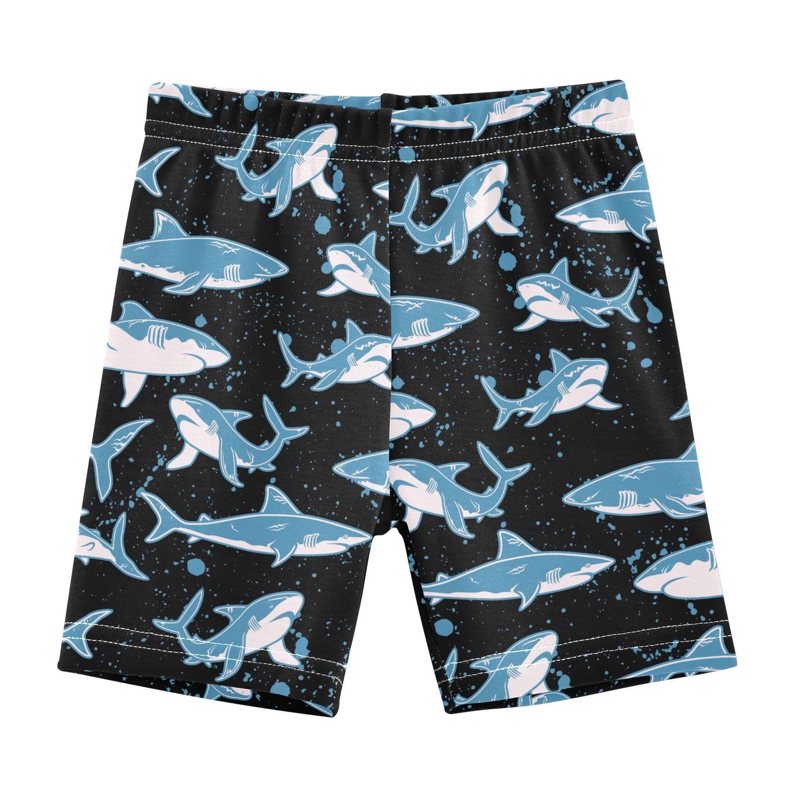 JHKKU Girls Shark Shorts Cotton Cartwheel Bike Kids Biker Under Dress Dance Short Girl Clothes 10Y