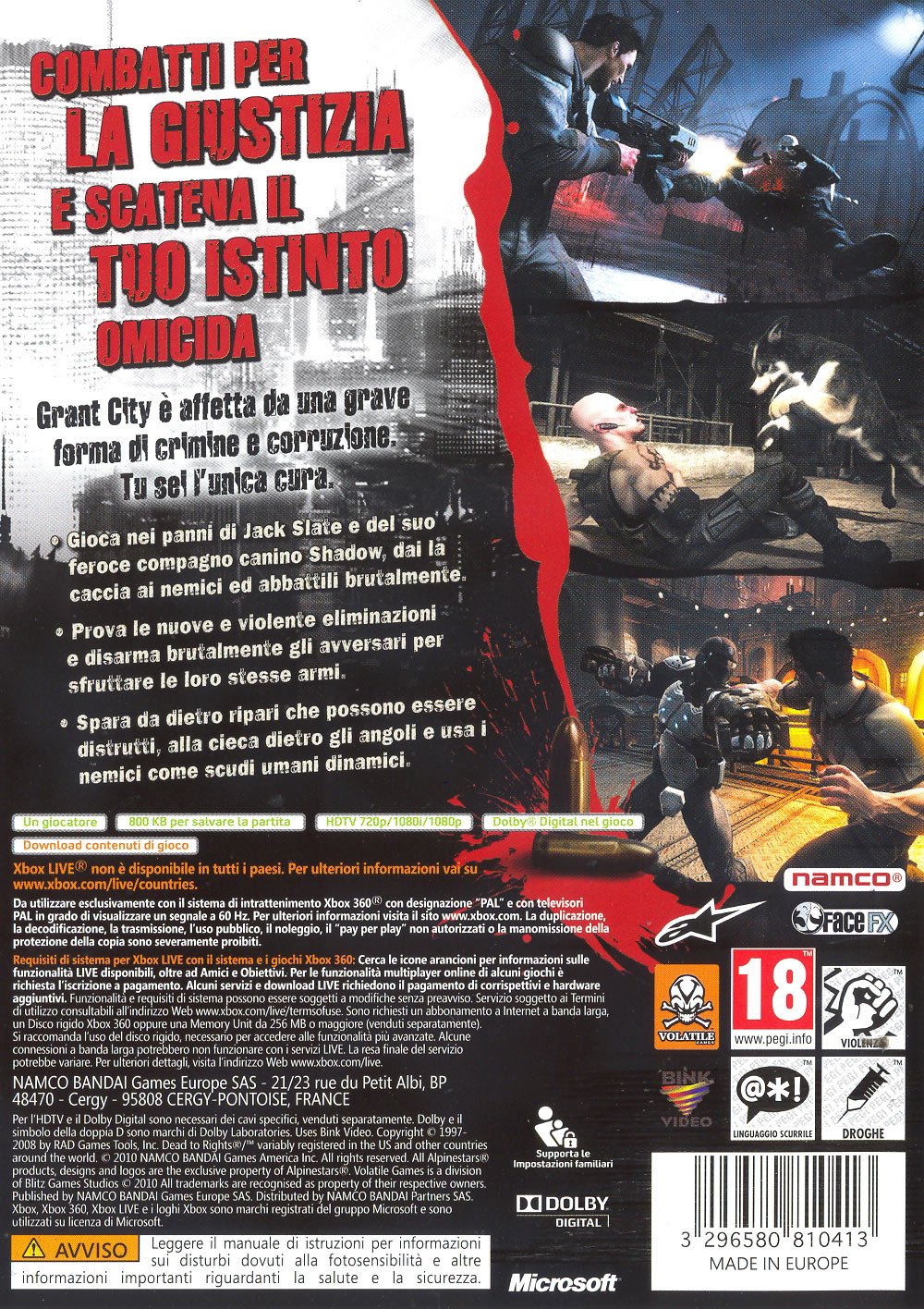 DEAD TO RIGHTS RETRIBUTION SONY PLAYSTATION 3 (PS3) FR OCCASION