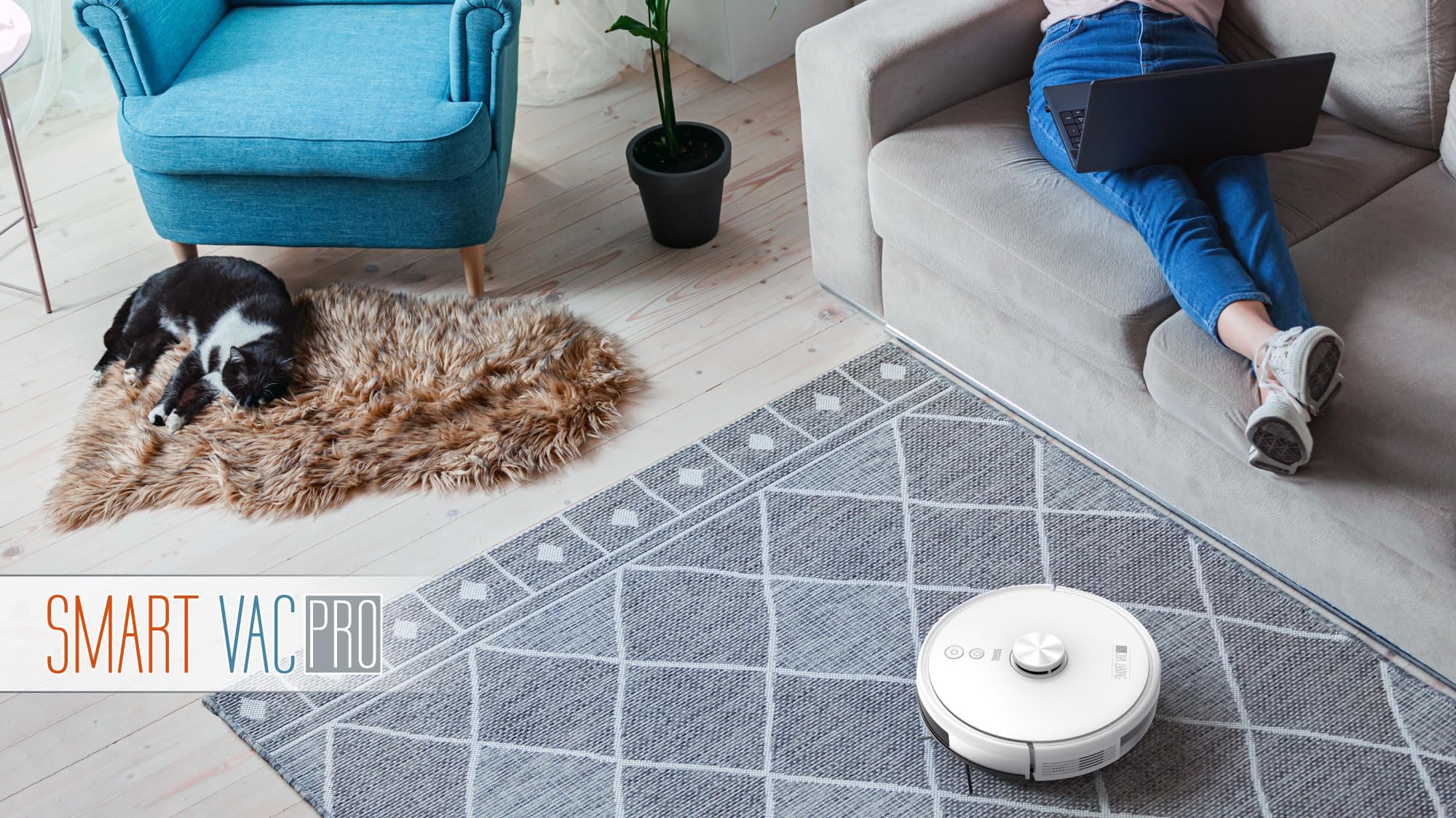 Teesa Robot Sprzątający Smart VAC PRO TSA5045 4 Tryby Sprzątania Filtr HEPA11 Aplikacja Tuya Wi-Fi Automatyczny Powrót