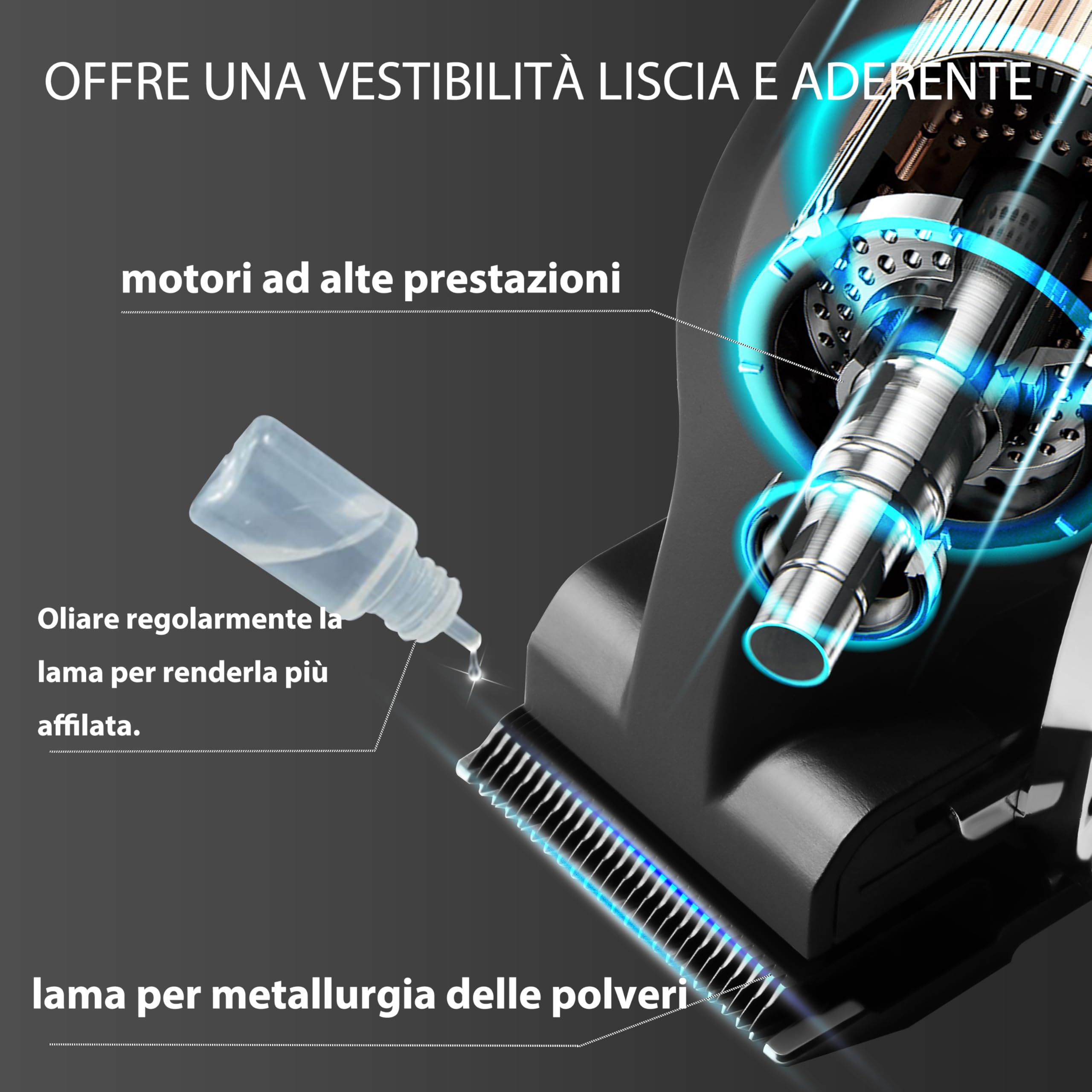 KEMEI Set di tagliacapelli da uomo, tagliacapelli professionale e tagliacapelli, senza fili, senza fili, con display a LED, 11 pettini guida