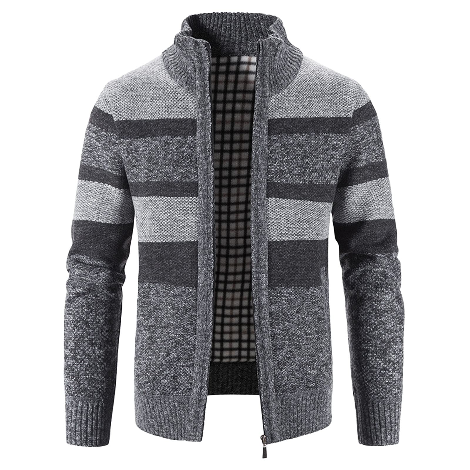 Cazadora Hombre Invierno - Cárdigan Informal de Manga Larga con Bolsillo y Cremallera para Hombre, Chaqueta de Punto Holgada, Abrigo para el Trabajo y el