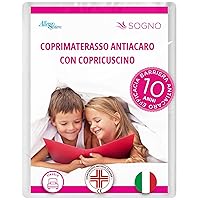Allergosystem Set Coprimaterasso Antiacaro Singolo con Cerniera 80x190cm e Copriscuscino Letto 50x80cm