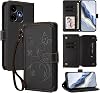 Smartphone Case Compatible with Boost Mobile Celero 5G Plus 2024, Compatible with Boost Mobile Celero 5G 2024 Lanyard 5 Card Holder Zipper Wallet Magnetic Clasp Flip Stand Smartphone Case Black