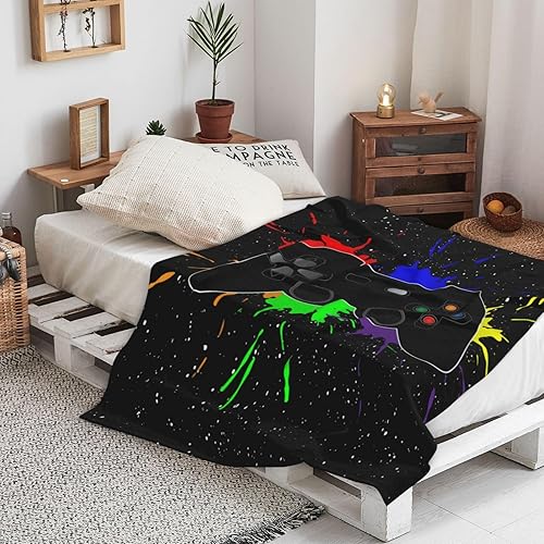 Miniatura 5 de Manta fresca con joystick de videojuegos para videojuegos, ropa de cama suave, cálida y acogedora manta de franela de vellón de felpa, regalos para
