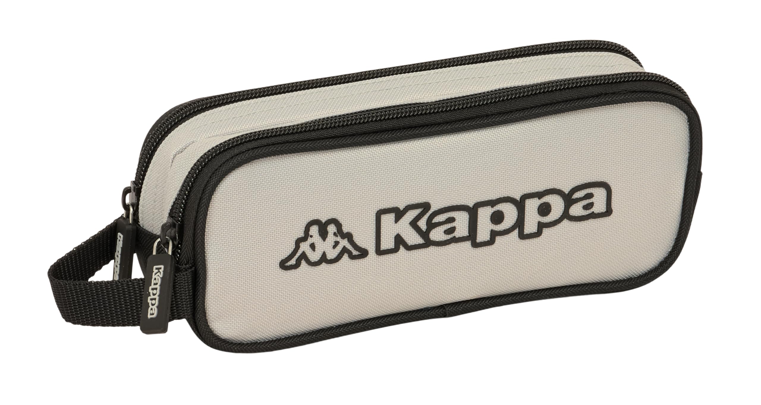 KAPPA Grey – Double Pencil Case for Children, Children's Pencil Case, Ideal for School Ages, Comfortable and Versatile, Quality and Resistance, 21 x 6 x 8 cm