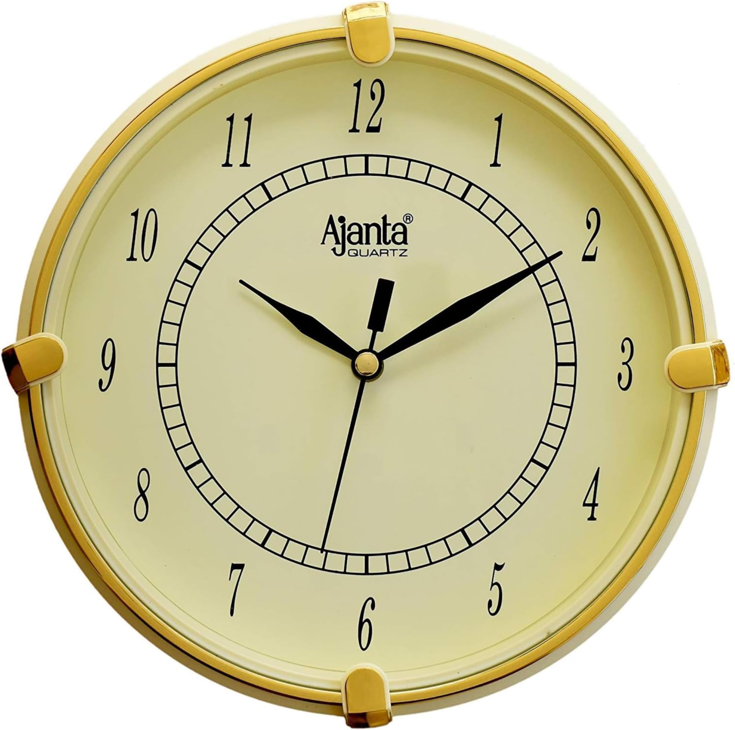 Plastic Abstract Round Analog Wall Clock (18.8 Cm X 18.8 Cm X 3.5 Cm, Ivory)