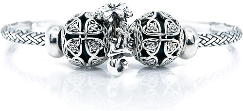 Miniatura 6 de Shamrock's Fairy Irish Sterling Silver Charm S925, Good Luck Irish Shamrock Fairy Magical Fantasy Flying Fairy, Patrick's Day Gift Irish Jewellery