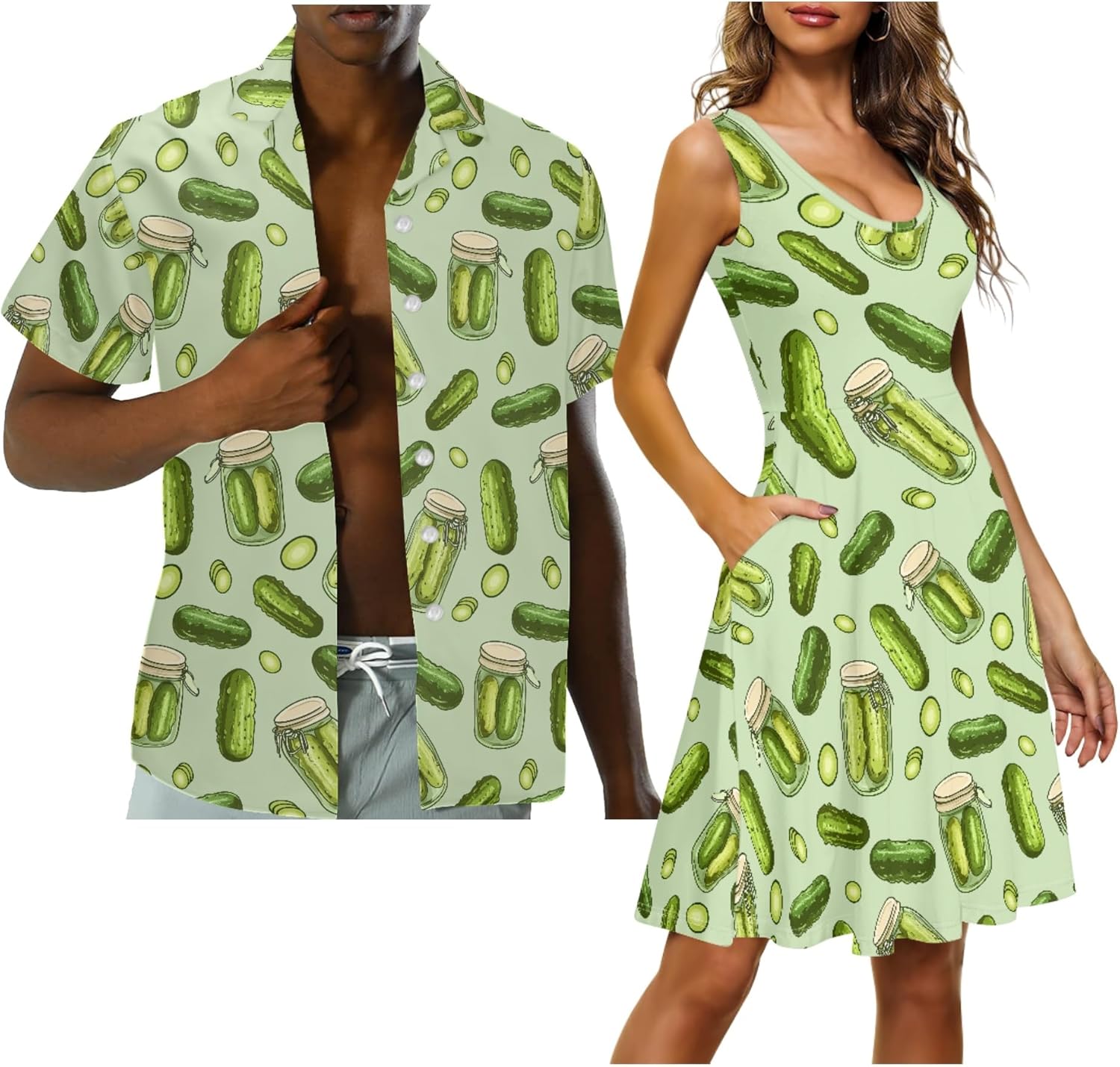 Matching Hawaiian Outfits for Couples - Women's Casual Dresses & Men's Hawaiian Shirt - His and Hers Summer Outfits - Image 3
