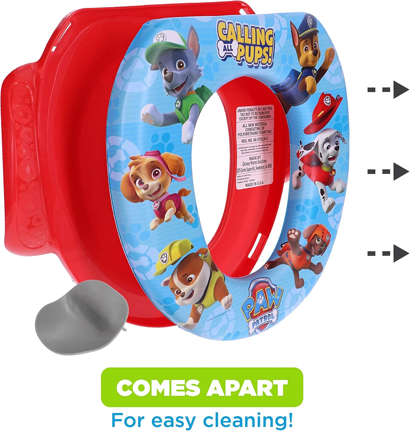 Nickelodeon Baby Shark 'Sharktastic' & PAW Patrol 'Calling All Pups' Soft Potty Seats - Cushioned, Baby Potty Training