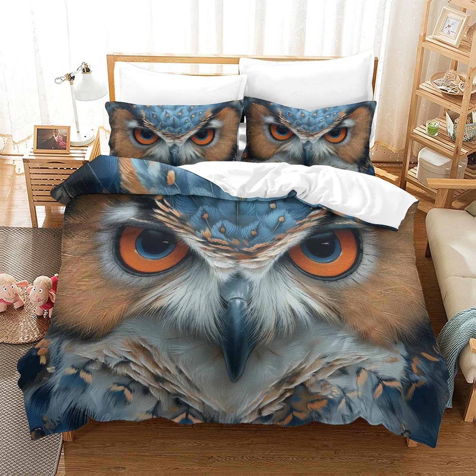 Housse de couette respirante antibactérienne 3 pièces 260x220cm en microfibre de literie