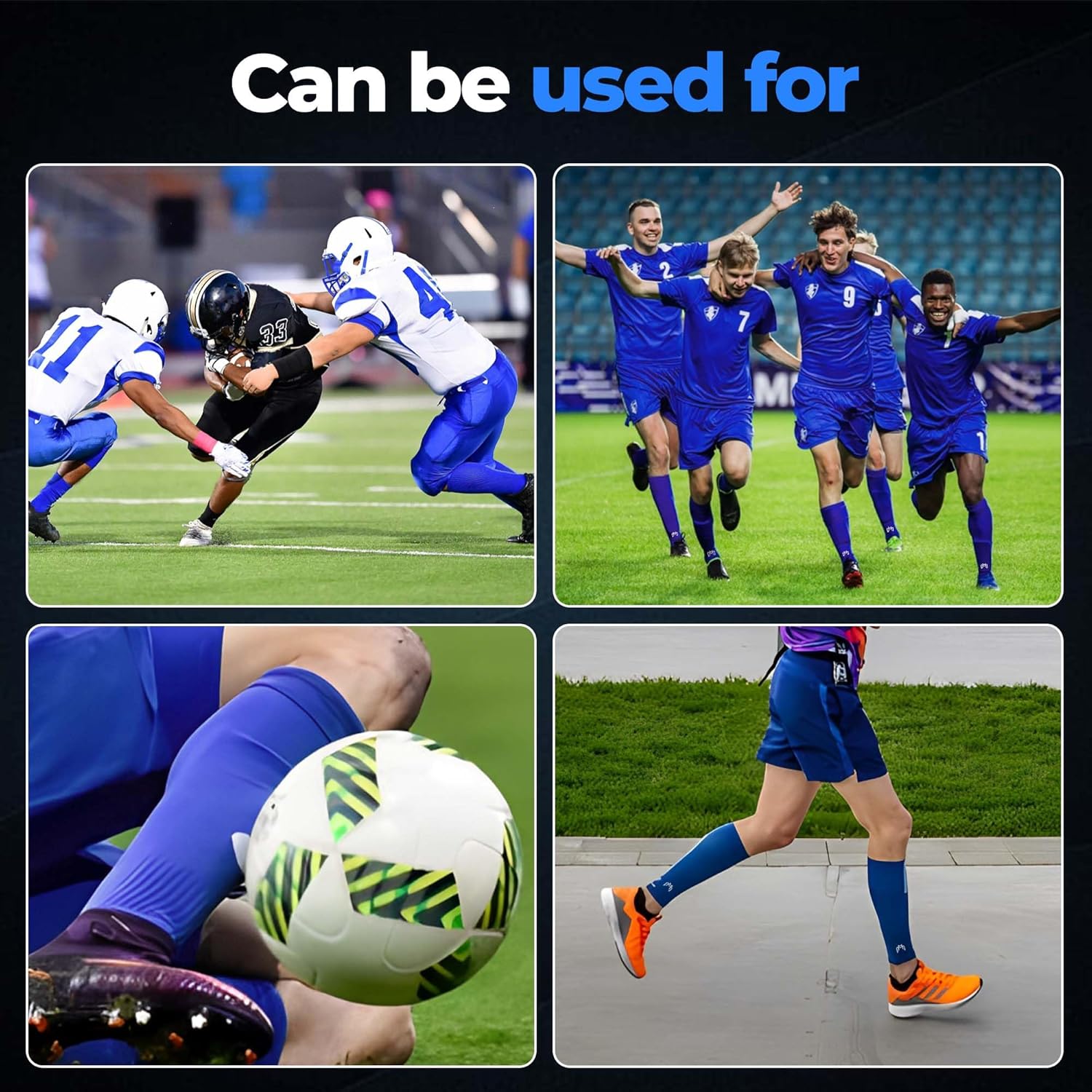 MediCaptain Pre Cut Soccer Sock Sleeves, Companion for Soccer Grip Socks, Securely Holds Shin Guards, Compression Leg Warmer - Image 7