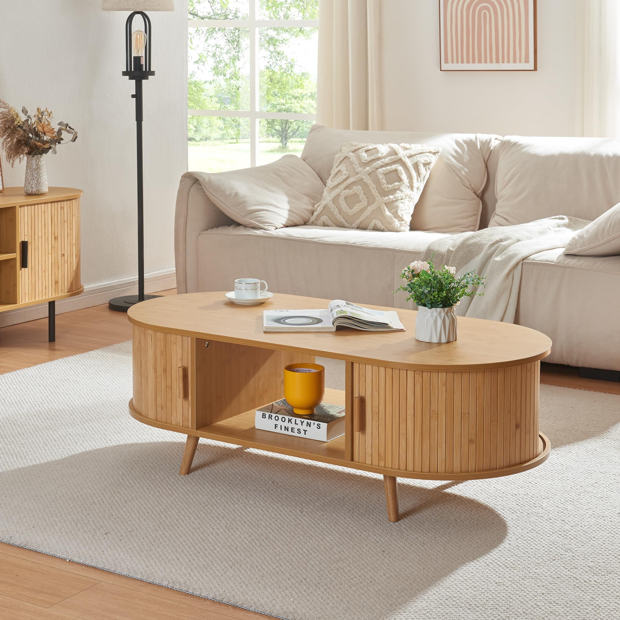 table basse portes coulissantes avec