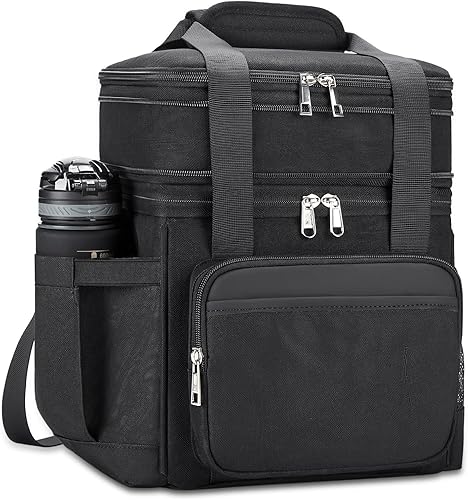 Lonchera aislada y lonchera para hombres Bolsa de almuerzo reutilizable de doble cubierta para mujeres, bolsa enfriadora a prueba de fugas, suave y