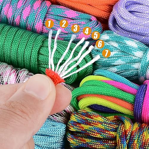 Miniatura 3 de WEREWOLVES Cuerda de paracaídas de 80 colores, 550 pulseras de paracaídas para manualidades con instrucciones (idioma español no garantizado),