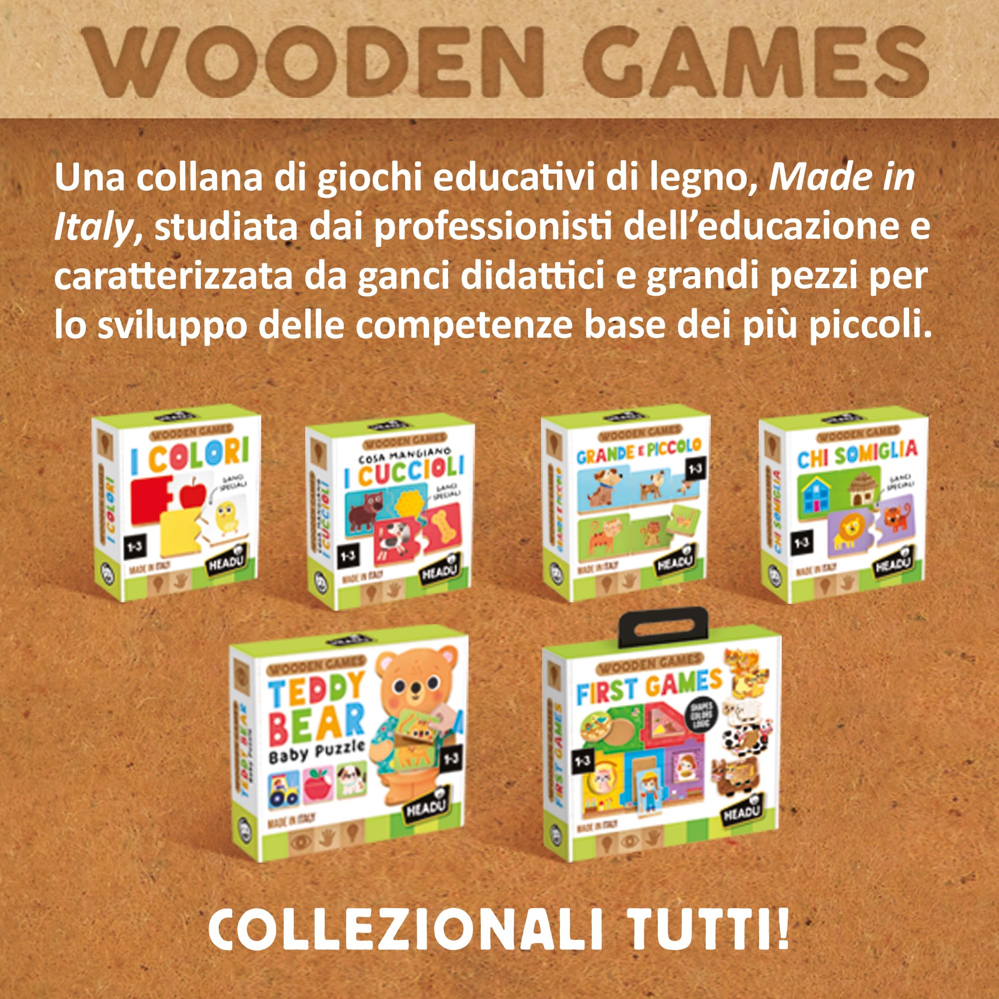 Headu - I Colori - Colori per i piccoli! | Gioco Educativo Bambini 2 3 4 Anni, Gli Unici Giochi in Legno Made in Italy, Attività Divertenti che Stimolano l'apprendimento, Idea Regalo Natale Pasqua