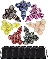 Vista 8 de CiaraQ Juego de dados poliédricos – Dados de juego de rol DND para juegos de mesa RPG de Dungeons and Dragons, multicolor, 42 piezas