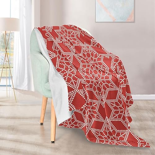 Miniatura 5 de KLL Christmas Stars Red Throw Blanket, Comfy Warm Throws for Home Decor, Office, Chair, Winter Blanket, 50"x60"