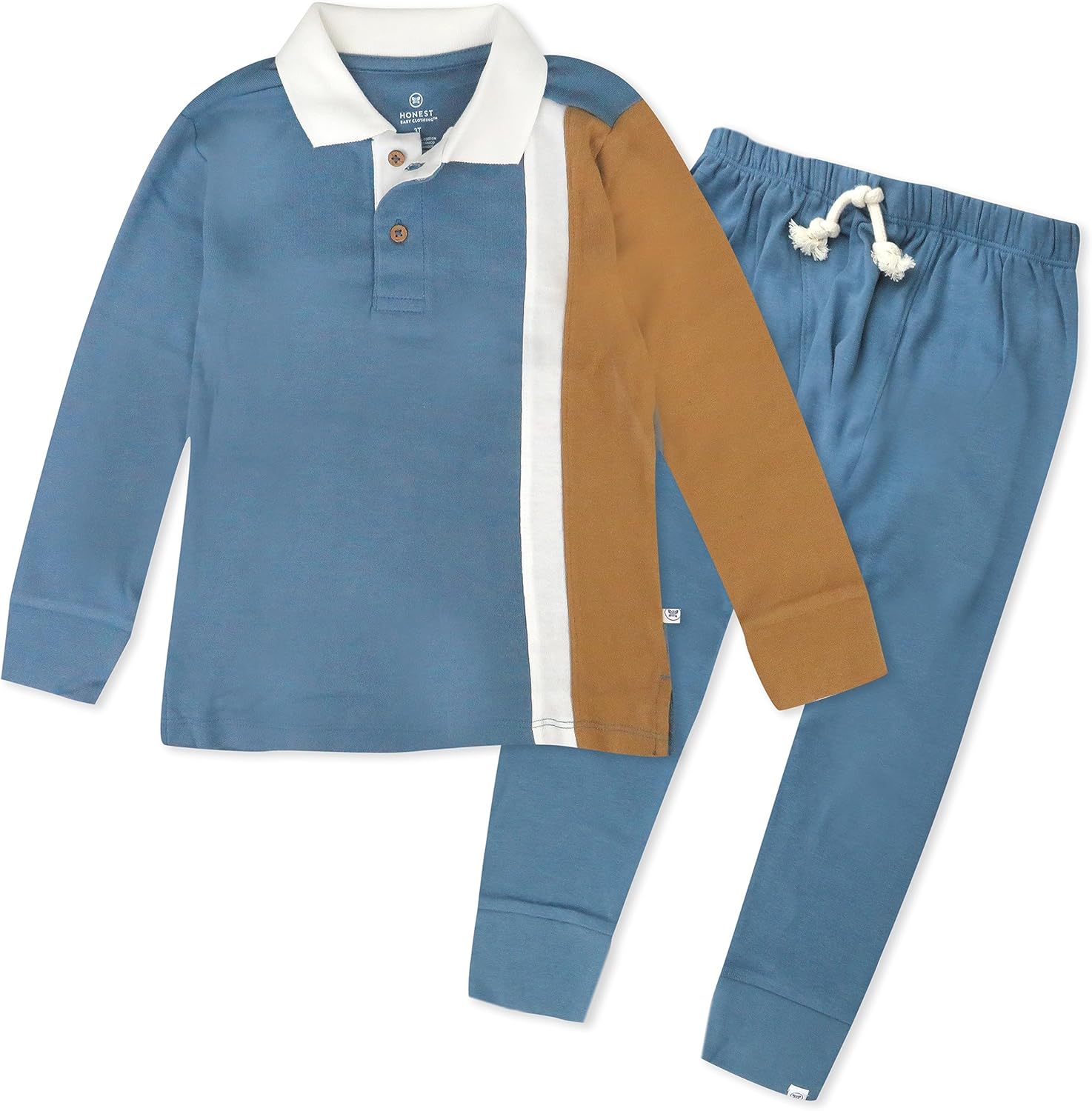 HonestBaby unisex-baby Playwear Outfit Sets Tops and Bottoms 100% Organic Cotton for Baby and Toddler Boys, Unisex