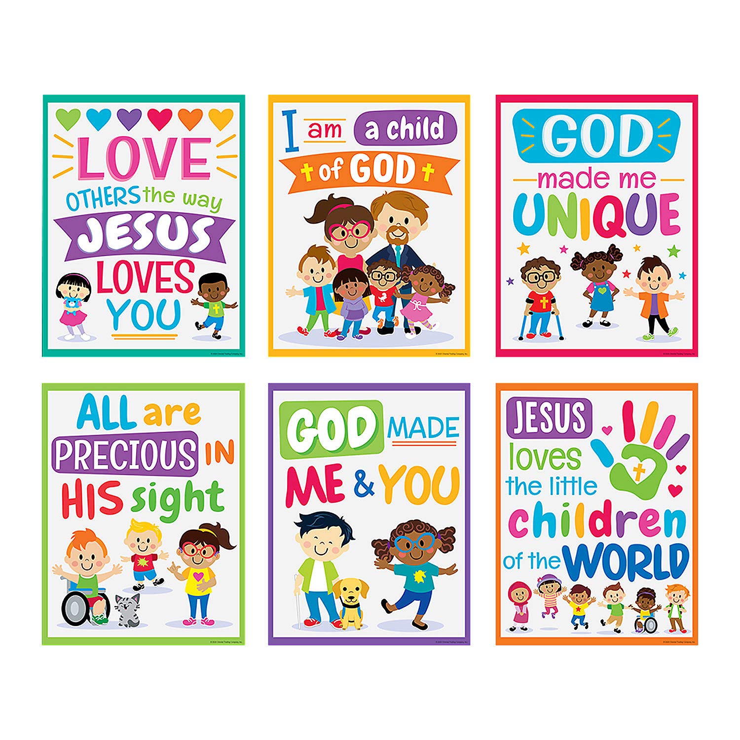 Fun Express Kids' Faith & Diversity Poster Set - Educational - 6 Pieces