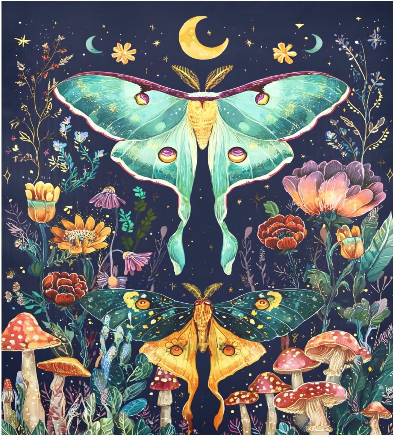 Dishwasher Magnet Cover Large Magnetic Stickers Moths Mushrooms Front Dishwasher Cover for Home Kitchen Refrigerator Decorative Lid