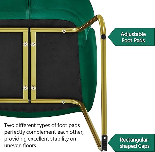 Miniatura 8 de Yaheetech Sillón de terciopelo en forma de flor silla lateral moderna con patas de metal dorado para sala de estar vestidor dormitorio oficina en