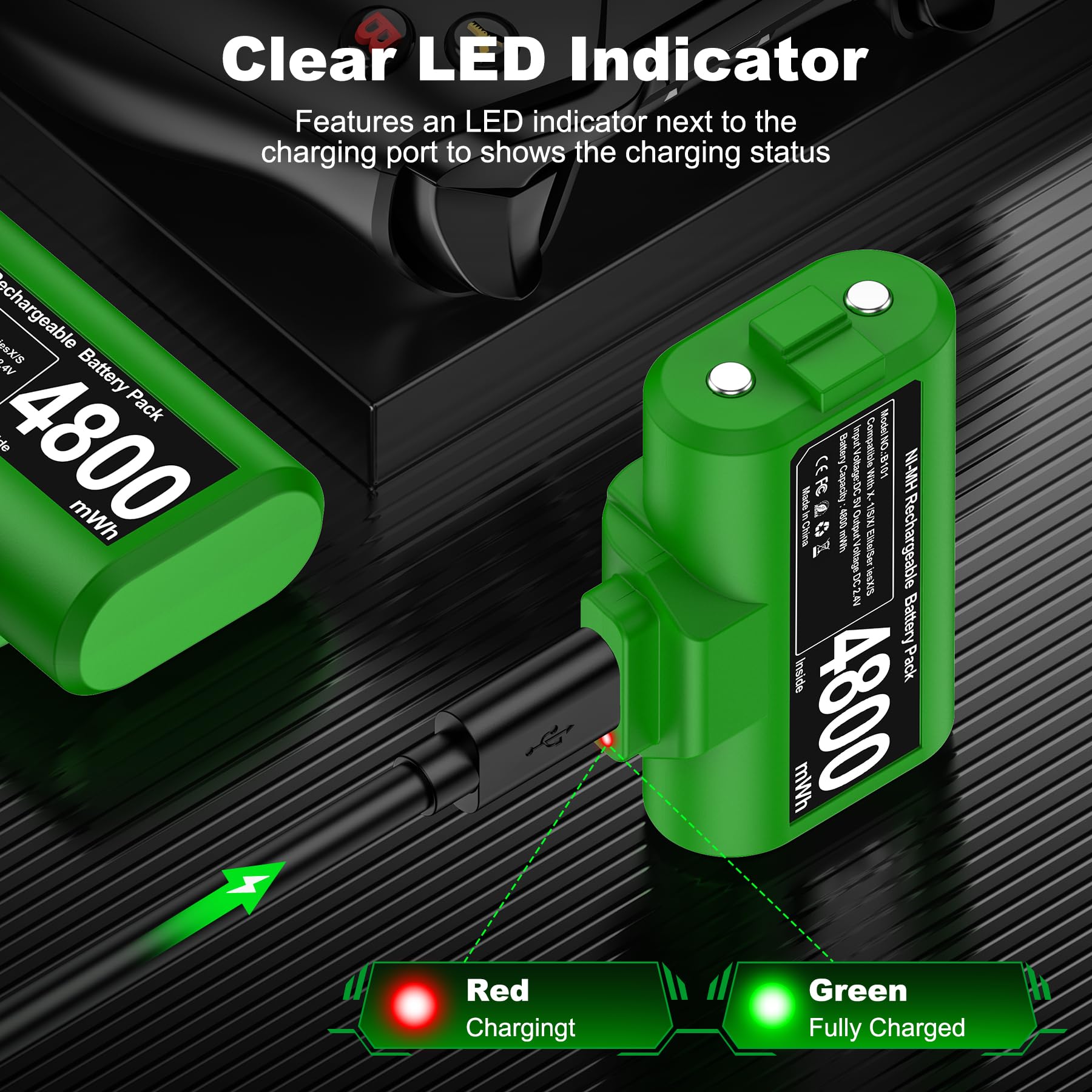 2x4800 mWh Batteria per Controller Xbox