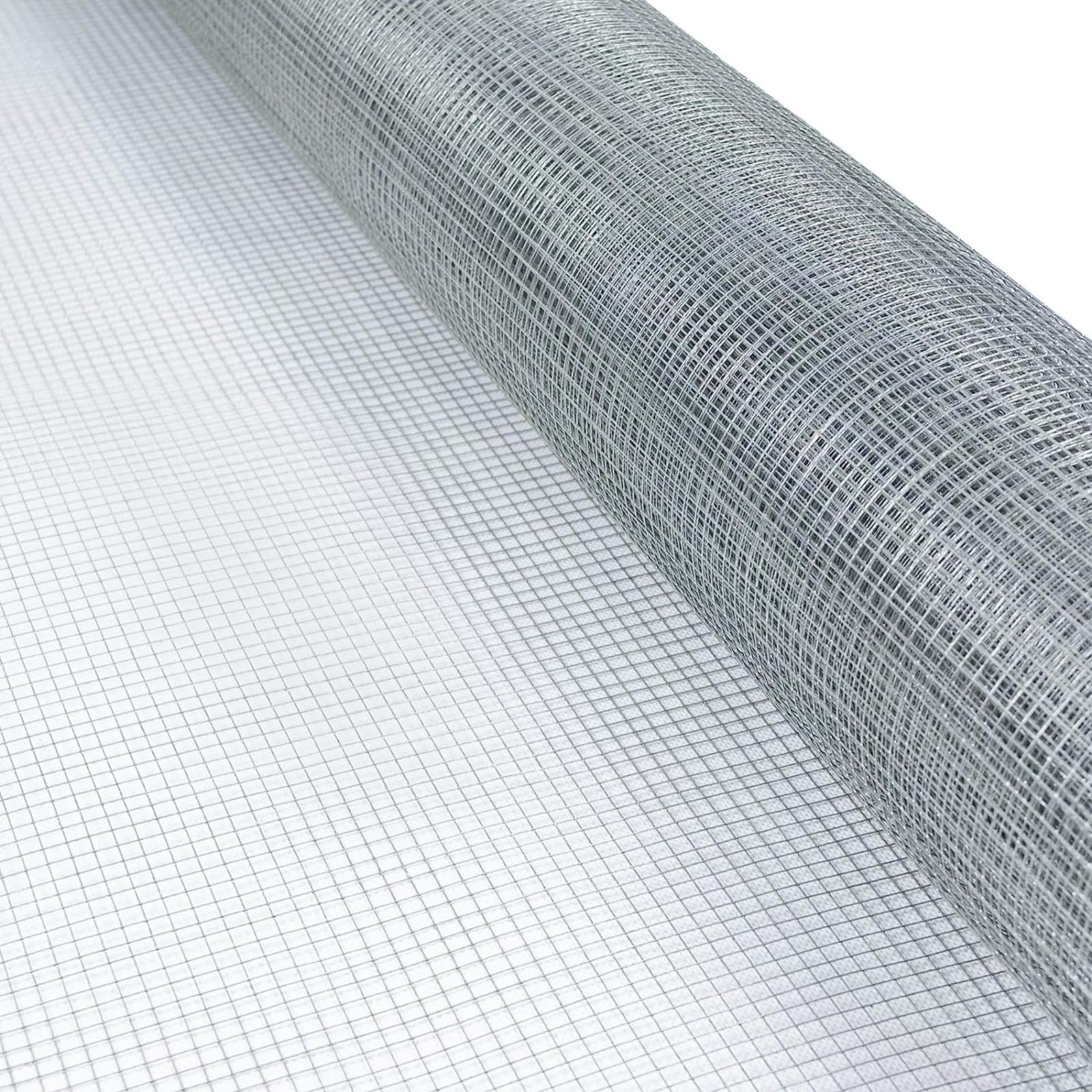 KARAT Grillage pour Clôture et Volière - Grillage à Poule, Grillage Anti-Volets - FiLde Volière - Clôture élevage, Maille carrée 6.3mm, Épaisseur du FiL0,55 mm, Galvanisé Anti-Rouille H100 cm x L10 m