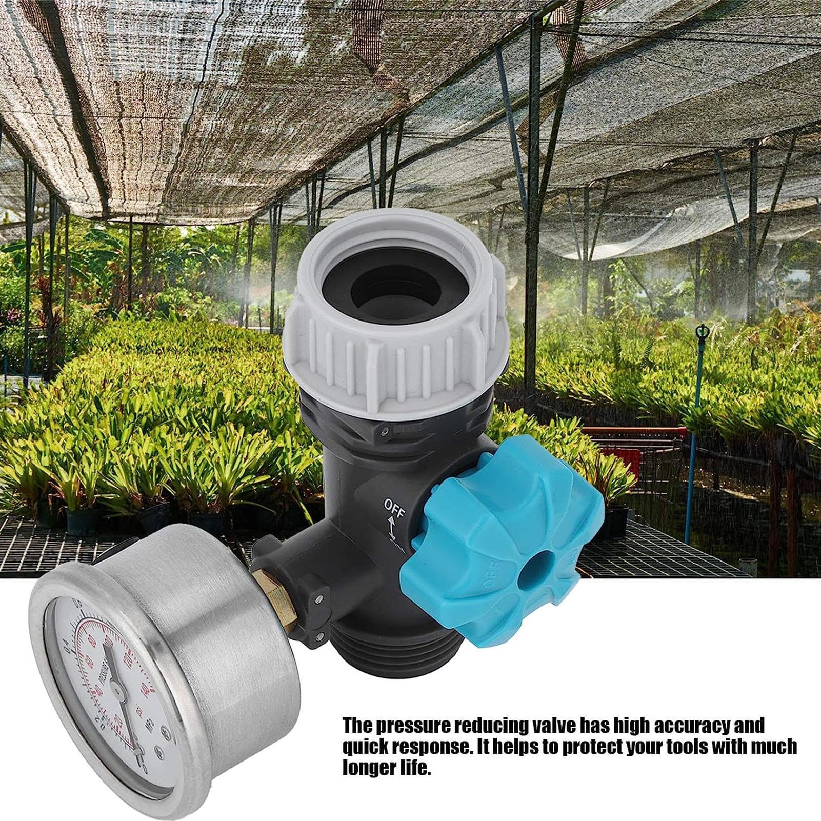 Régulateur d'eau de jardin, régulateur de pression d'eau étanche, régulateur de pression réglable avec manomètre, régulateur de pression d'eau pour tuyau d'arrosage, vanne de régulation de pression