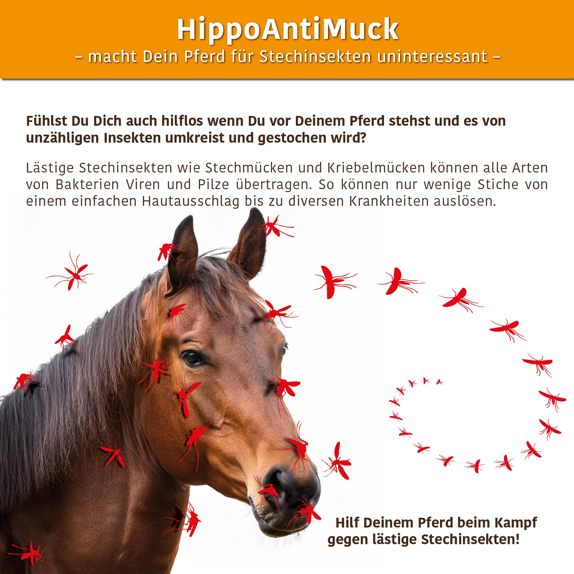 antiMuck Hanfpellets für Pferde – natürlicher Mückenschutz von innen – reich an Hanfterpenen für schützenden Duft – sehr einfache Anwendung während der Mückensaison