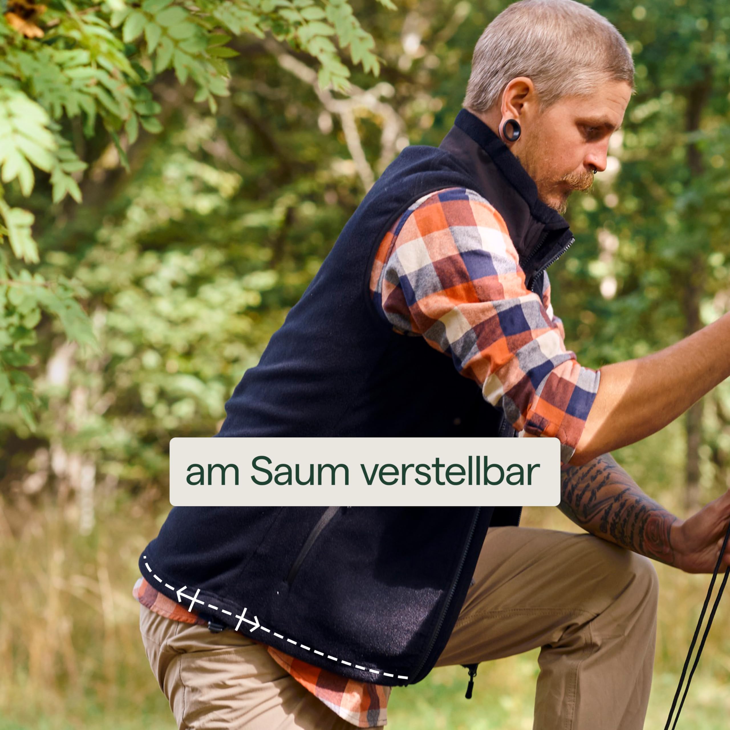 Pinewood Herren Fleeceweste, ärmellose grün, schwarz, oder blaue Outdoor Weste aus 100% übergebliebenen Stoffe, ideales Fleece für die Jagd und zum Wandern