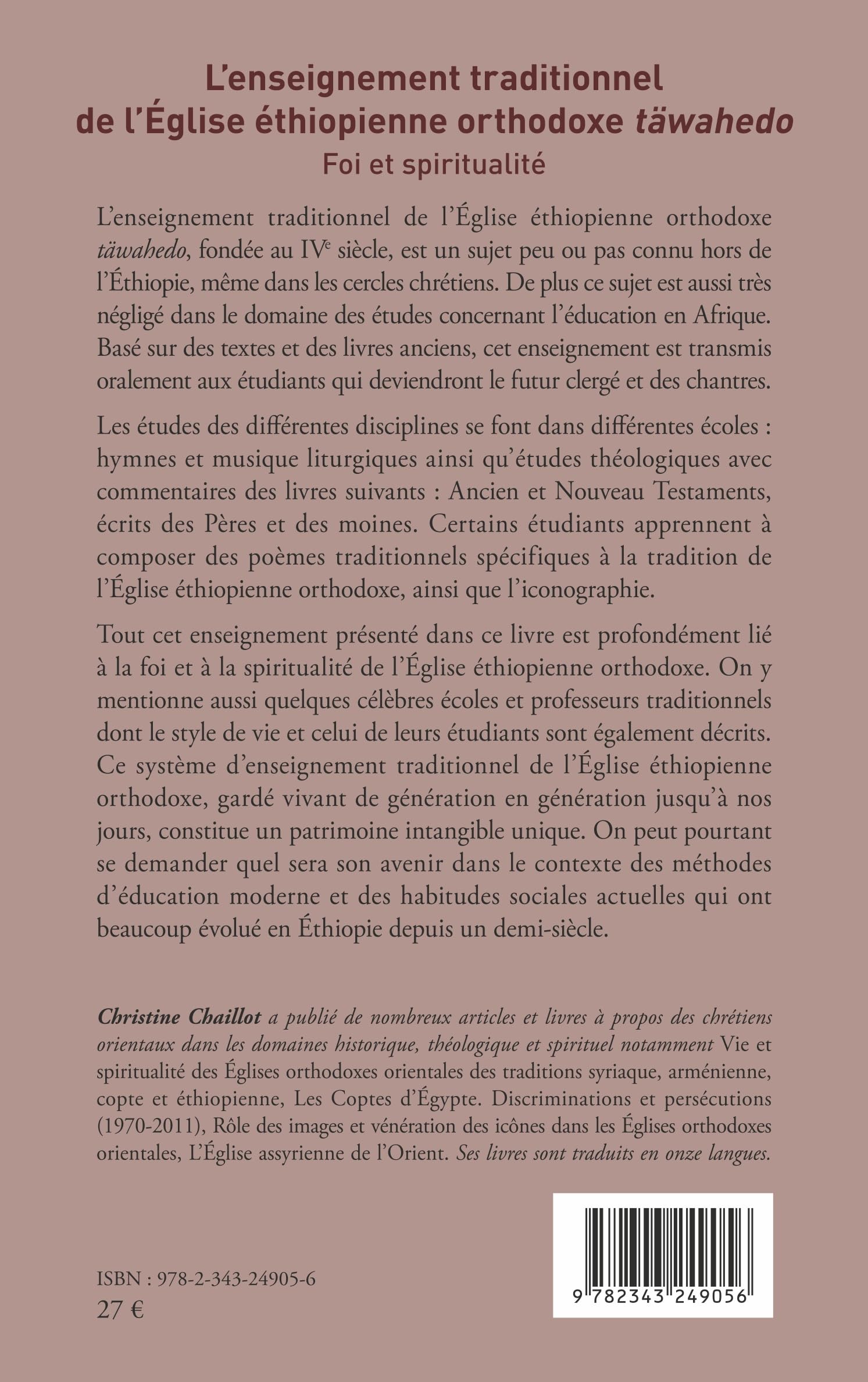 L'enseignement traditionnel de l'Église éthiopienne orthodoxe täwahedo: Foi et spiritualité