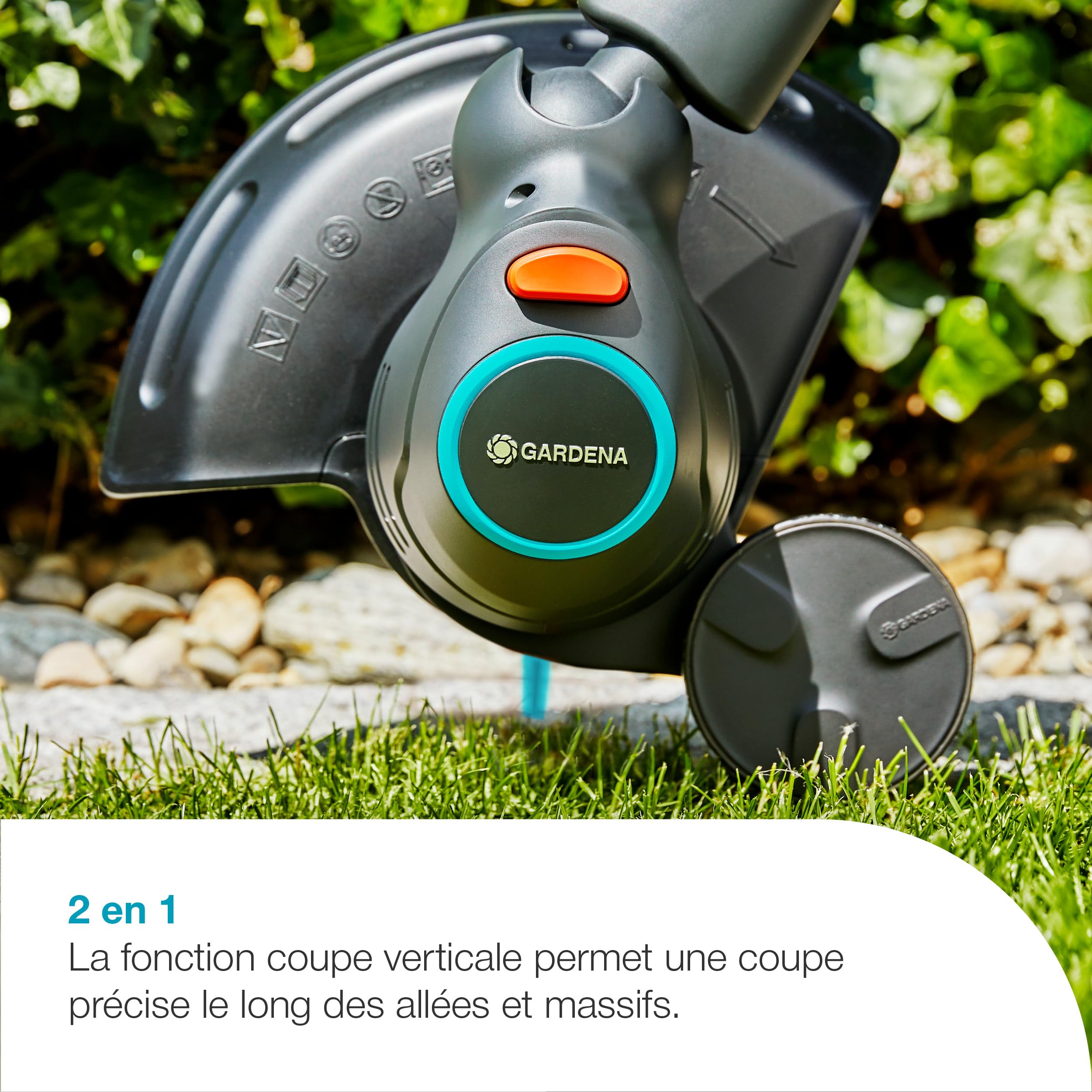 Gardena Coupe-bordures sur batterie ComfortCut 23/18V P4A - Kit prêt à l'emploi: Puissant, Léger, Télescopique, Fonction coupe-bordures, Sans fil (14701-20)