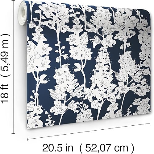 Miniatura 4 de By Dylan M Navy Larkspur - Papel tapiz para despegar y pegar, color azul