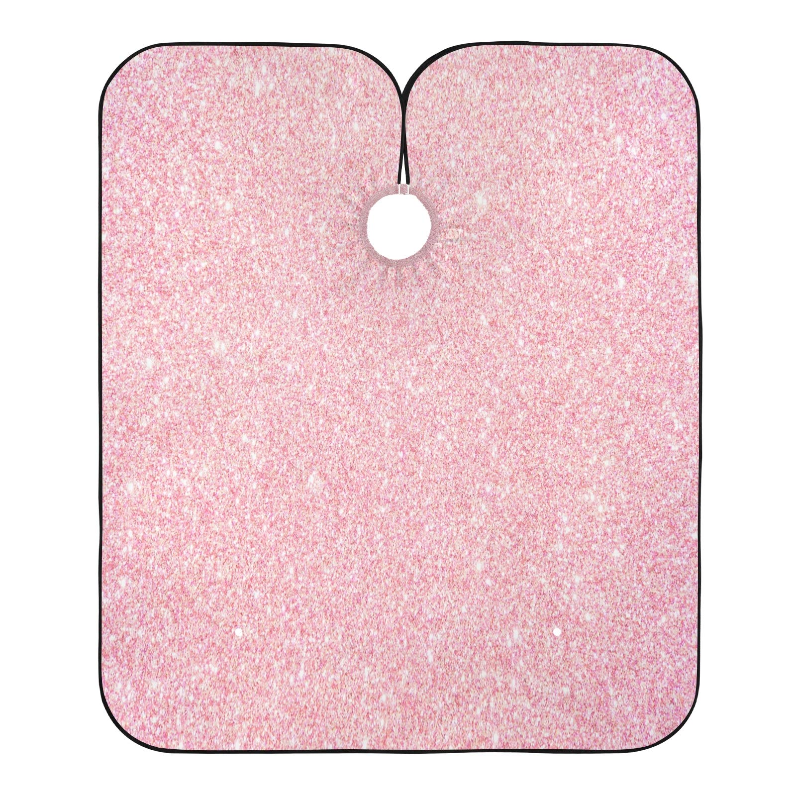 Blueangle Pink Glitter Texture Barber Cape Waterproof Salon Hairdresser Cape with Adjustable Snap Closure, Perfect for for Men Salon and Home Use-image-29