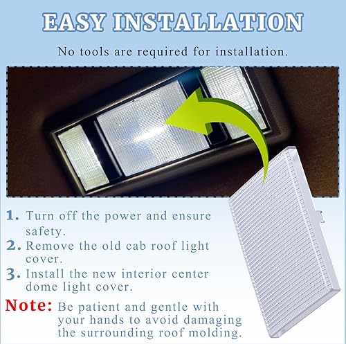 Miniatura 5 de Cubierta de lámpara de lectura central de cúpula interior, lente transparente para Chevrolet K1500 K2500 K2500 K3500 C1500 C2500 C2500 C3500 C3500HD