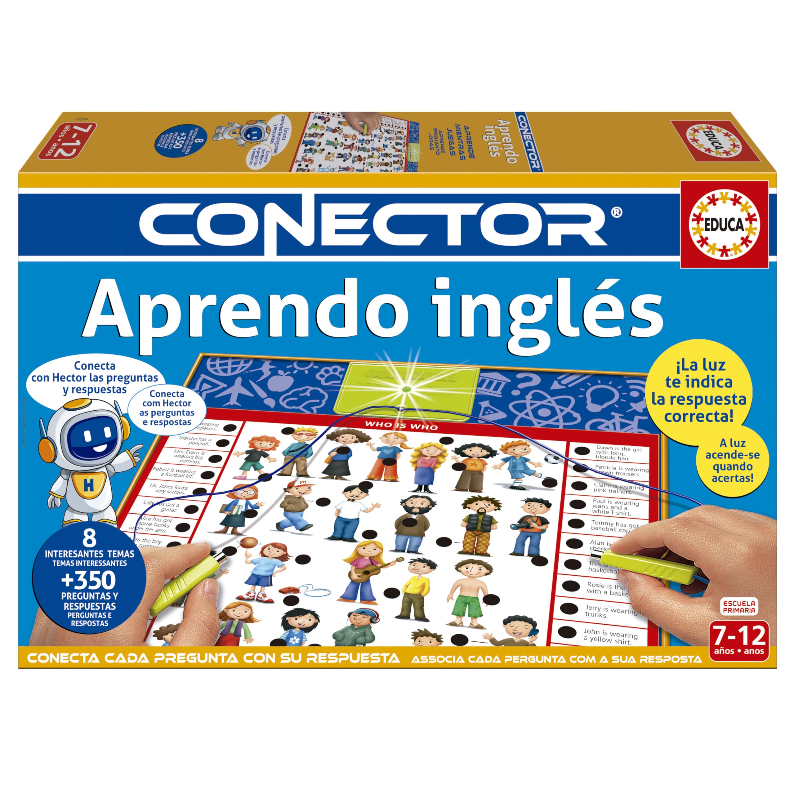 Educa - Conector Aprendo IngléS | Juego Educativo Para NiñOs A Partir De 7 AñOs Donde AprenderáN Lo Fundamental Del IngléS, Vocabulario, Verbo, Las Primeras Fases A Partir De 7,8,9,10,11 AñOs (17206)-image