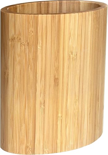Miniatura 4 de Totally Bamboo Soporte para utensilios de cocina de bambú en forma ovalada, 6 "x 4" x 7 "