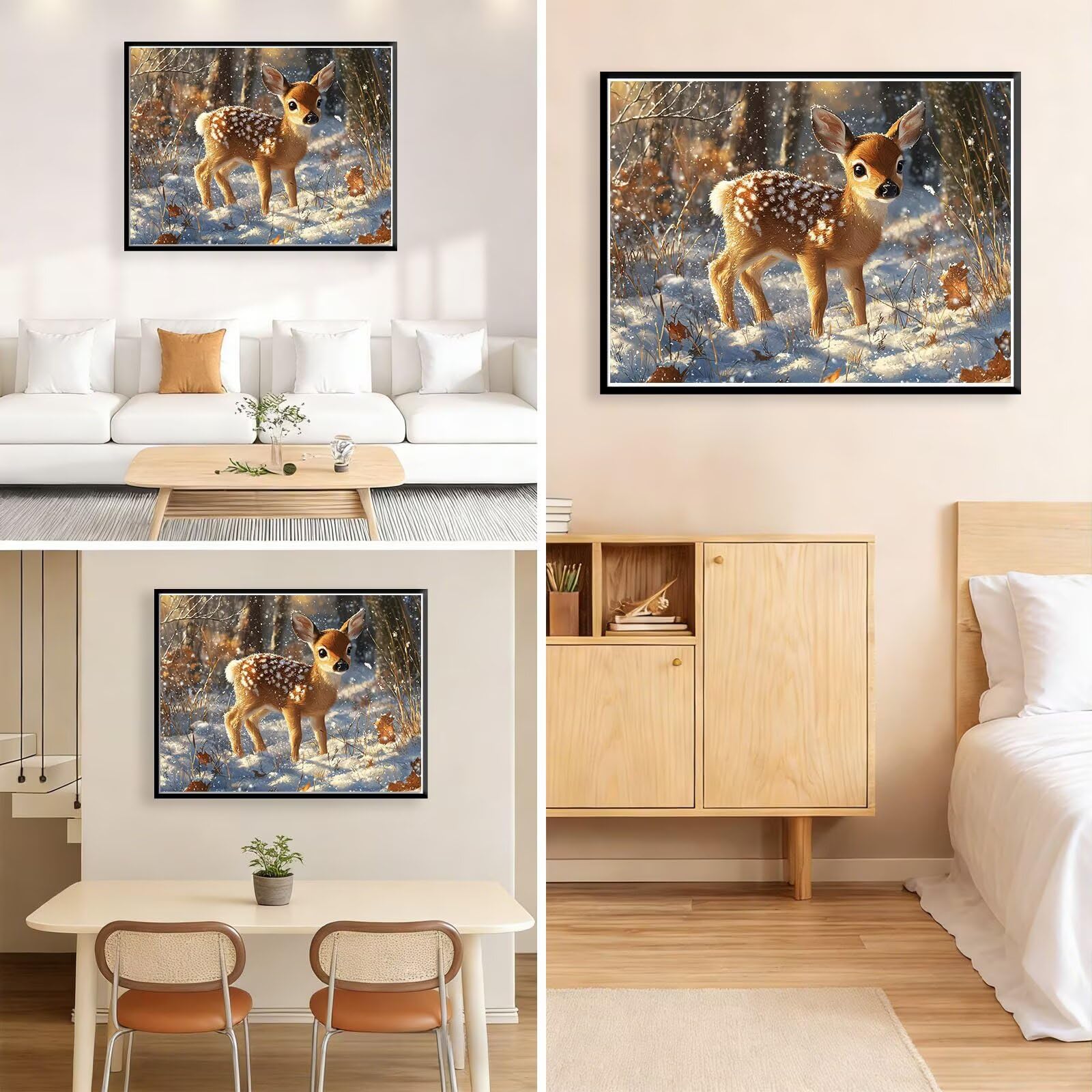 Zestawy artystyczne z diamentami ze zwierzętami, dla dorosłych, jeleń, diamentowy obraz, zestawy do haftu krzyżykowego dla dorosłych, początkujących, DIY, okrągłe, pełne wiercenie, kryształ, sztuka