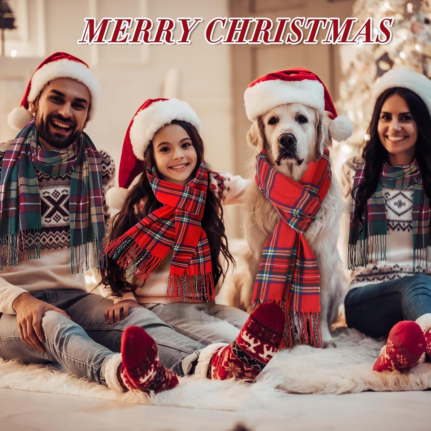 Liitrsh 24 Pieces Christmas Plaid Scarf Bulk Scottish Tartan Scarves Classic Soft Winter Stylish Checked Scarves for Xmas Holiday Women Men Kids Gift, Red Green Black Unisex - Image 7