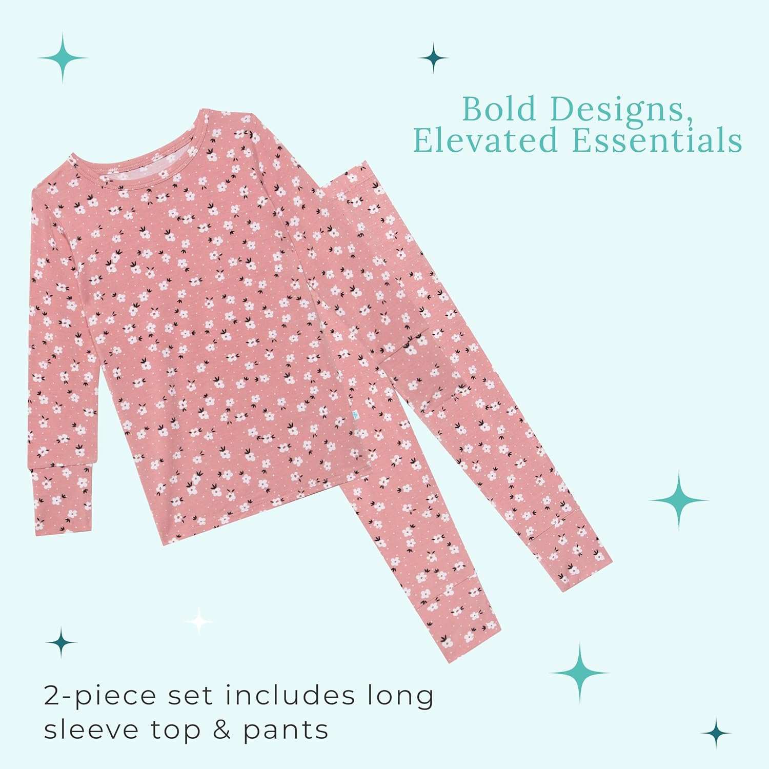 Posh Peanut Girls Pajamas - Soft, Viscose from Bamboo PJs for Kids - Matching, Long Sleeve Toddler Pajamas for Girls - Image 9