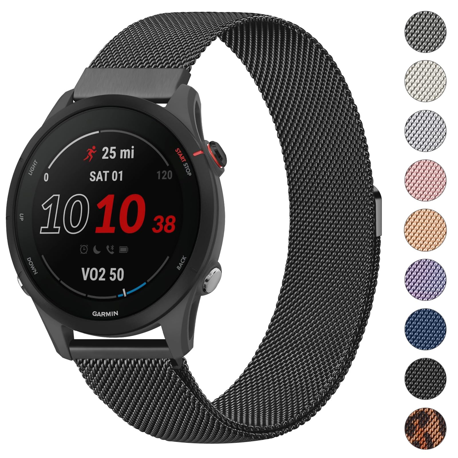 Metal Strap for Garmin Forerunner 255 Watch Strap/265 Strap, Vivoactive 4, Venu 2/Venu 3