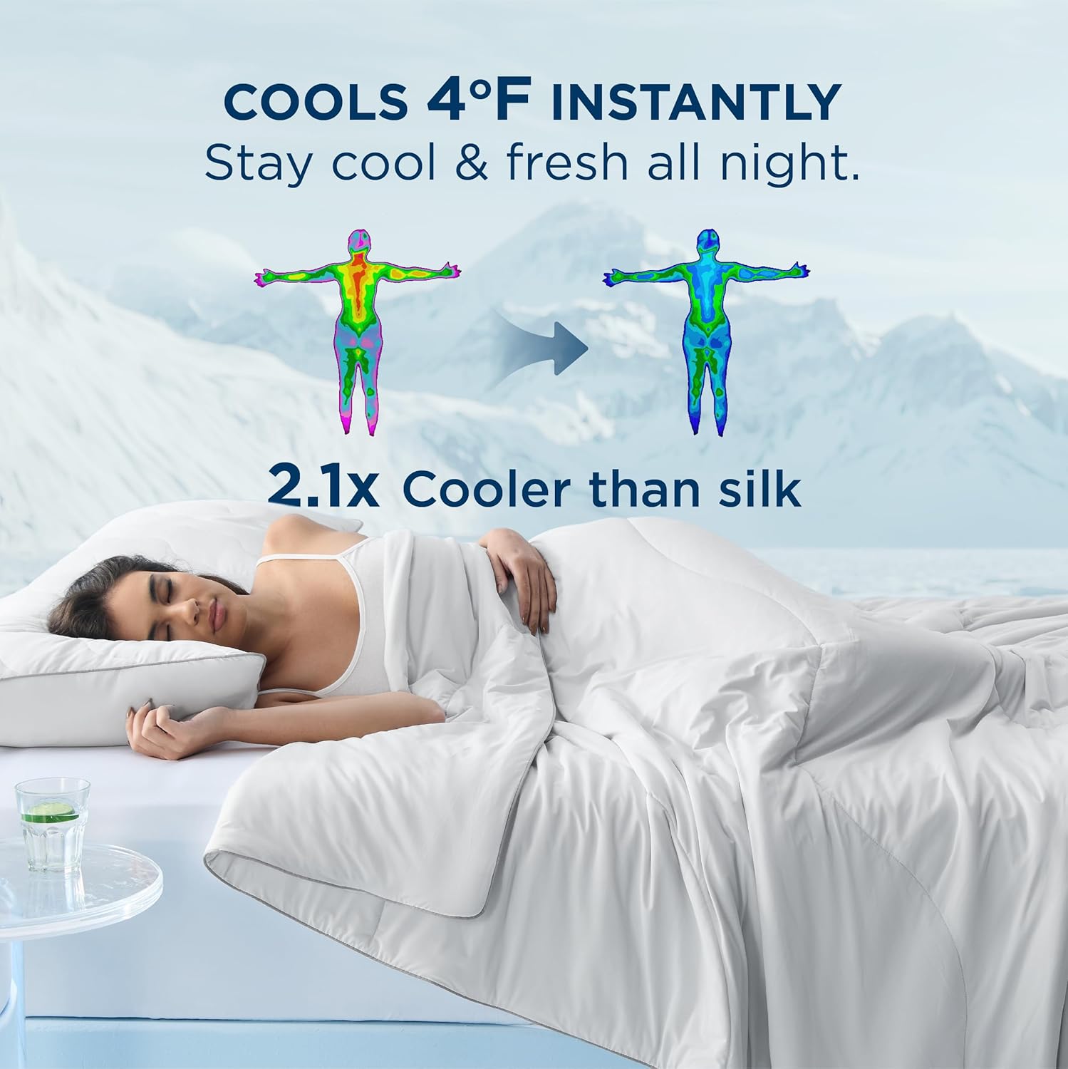 Bedsure Cooling Comforter King Size, Cooling Blankets for Hot Sleepers, Q-Max>0.42, Breathable Cooling Blanket for Night Sweats, All-Season Lightweight Comforter (104"x90", Grey) 81eV+i7UIqL. AC SL1500