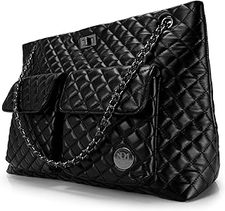 Diana Quilted Vegan Leather Tote Weekender Travel Bag - Buy now