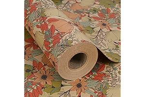 Aimyoo Kraft Floral Wrapping Paper Jumbo Roll, All Occasion Gift Wrap for...