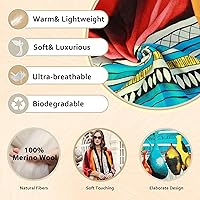 Vista 270 de DANA XU Manta de pashmina extragrande 100% de lana merina, bufanda de viaje, bufanda de cachemira para mujer, otoño e invierno, chal de gran